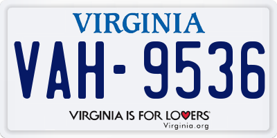VA license plate VAH9536