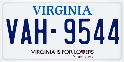 VA license plate VAH9544