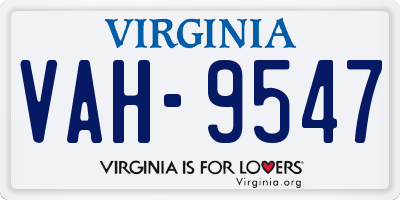 VA license plate VAH9547