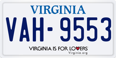 VA license plate VAH9553