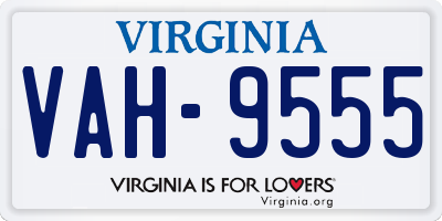 VA license plate VAH9555