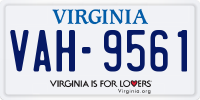 VA license plate VAH9561