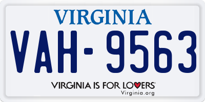 VA license plate VAH9563