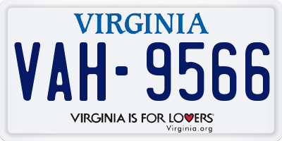 VA license plate VAH9566
