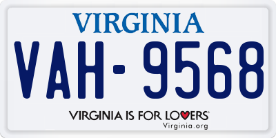 VA license plate VAH9568