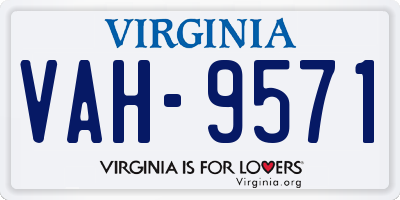 VA license plate VAH9571