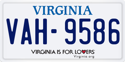 VA license plate VAH9586