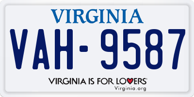 VA license plate VAH9587