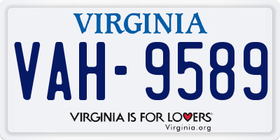 VA license plate VAH9589