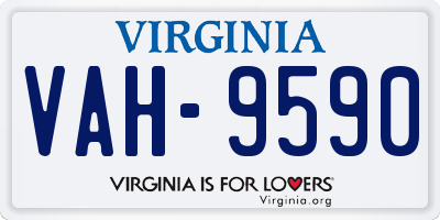 VA license plate VAH9590