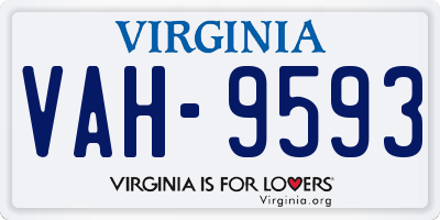 VA license plate VAH9593