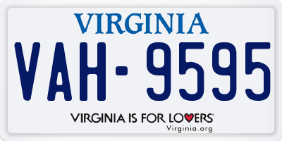 VA license plate VAH9595