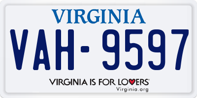 VA license plate VAH9597
