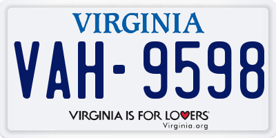 VA license plate VAH9598