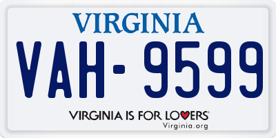 VA license plate VAH9599