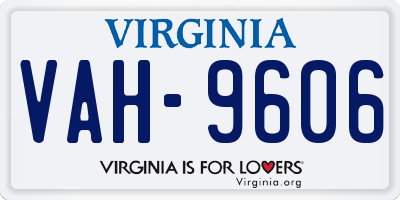 VA license plate VAH9606
