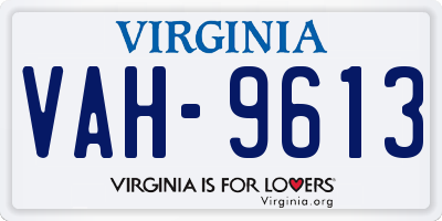 VA license plate VAH9613
