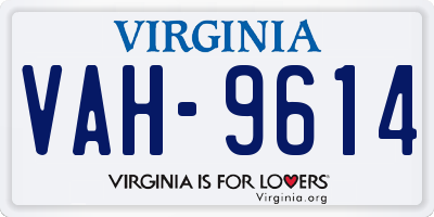 VA license plate VAH9614