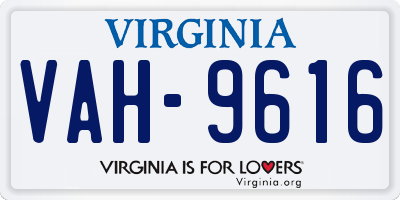 VA license plate VAH9616