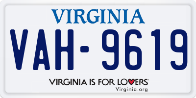 VA license plate VAH9619