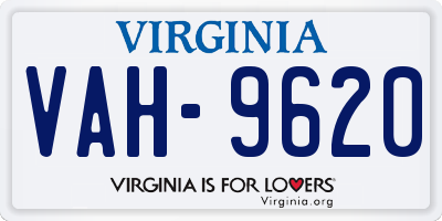 VA license plate VAH9620