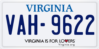 VA license plate VAH9622