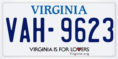 VA license plate VAH9623