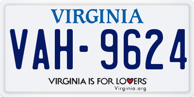 VA license plate VAH9624