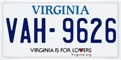 VA license plate VAH9626