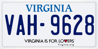 VA license plate VAH9628