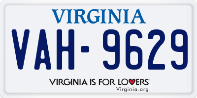 VA license plate VAH9629