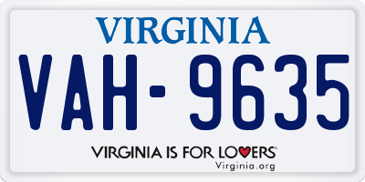 VA license plate VAH9635