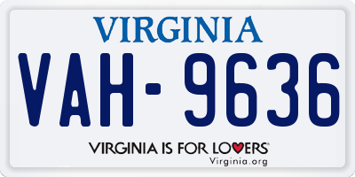 VA license plate VAH9636