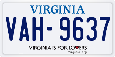 VA license plate VAH9637