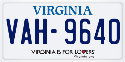 VA license plate VAH9640
