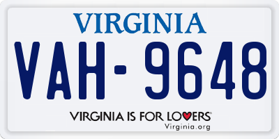 VA license plate VAH9648