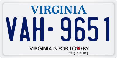 VA license plate VAH9651