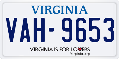 VA license plate VAH9653