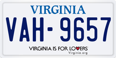 VA license plate VAH9657