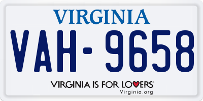 VA license plate VAH9658