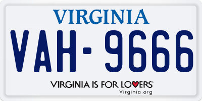 VA license plate VAH9666