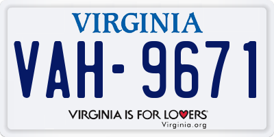 VA license plate VAH9671