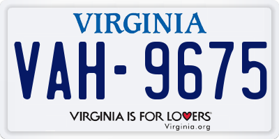VA license plate VAH9675
