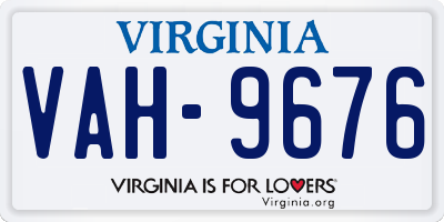 VA license plate VAH9676