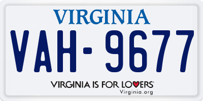 VA license plate VAH9677