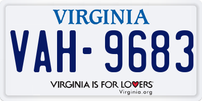 VA license plate VAH9683