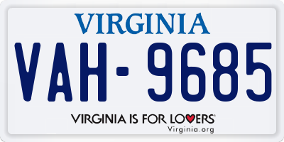 VA license plate VAH9685