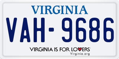 VA license plate VAH9686