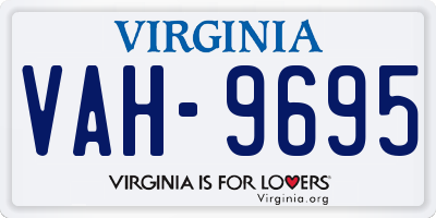 VA license plate VAH9695