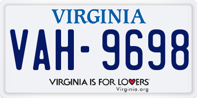 VA license plate VAH9698